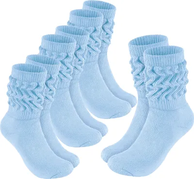 Image de Chaussettes BRUBAKER Slouch - Chaussettes de sport pour femmes, bleu clair, taille 39-42, 4 paires