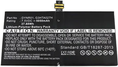 Zdjęcie produktu dla CoreParts TABX-BAT-MIS172SL, 5050 mAh, 38 Wh, Litowo-polimerowy (LiPo), 7,5 V, Czarny, 1 szt.