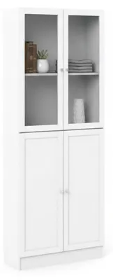 Produktbild von Bücherregal Bagaladi, Büroregal, Mobiler Buchhalter, Bücherbrett, 79x28 h203 cm, Weiß
