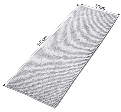 Produktbild von Weiche Chenille Badmatte, Rutschfest und Absorbierend, Grau 50x150 cm