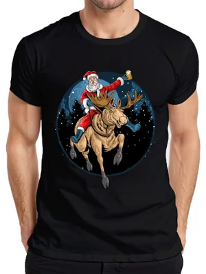 Immagine prodotto di Babbo Birra Renna - Regalo di Natale Maglietta da uomo, nero, S