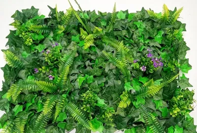 Image de Mur végétal artificiel en gazon, panneaux de haies artificielles, 40x60 cm, mur en gazon artificiel, idéal pour la décoration de mariages, de fêtes, en intérieur comme en extérieur (feuilles de melon)