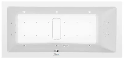 Produktbild von Polysan MARLENE Whirlpool-Badewanne, 200x90x48cm, Highline Hydro-Air, Chrom