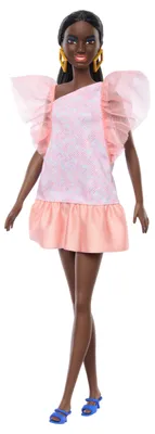 Produktbild von Barbie Fashionistas-Puppe Peach Puffy Sleeves Dress