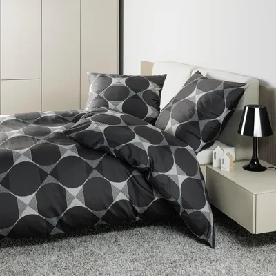 Produktbild von Janine Mako-Satin Bettwäsche J.D. 87103 anthrazit 135x200 cm + 80x80 cm
