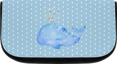 Produktbild von Mr. & Mrs. Panda kulturtäschchen Wal Konfetti - Blau Pastell - Geschenk, schmink organizer, Wale, Kosmetiktasche, Kulturbeutel, Motivation, kosmetik, Geburtstag, Trennung