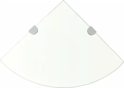 Image de vidaXL Étagère d'angle avec supports chromés Verre transparent 25 x 25 cm