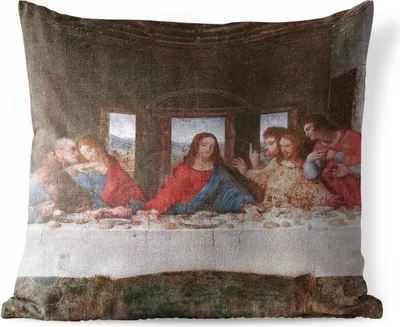 Produktbild von MuchoWow® Outdoor Kissen - Das letzte Abendmahl - Leonardo da Vinci - 50x50 cm - Wetterfest - Lounge Kissen - Komfortabel - Kissen mit Bild