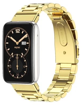 Produktbild von By Qubix Metall-Gliederarmband - Gold - passend für Xiaomi Smart band 7 Pro