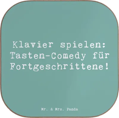 Produktbild von Mr. & Mrs. Panda Untersetzer für Gläser Spruch Klavier Tasten - Meeresbrise - Geschenk, Spielen lernen, Coaster, Tischuntersetzer, Konzert, Kunst, Musik, Instrument