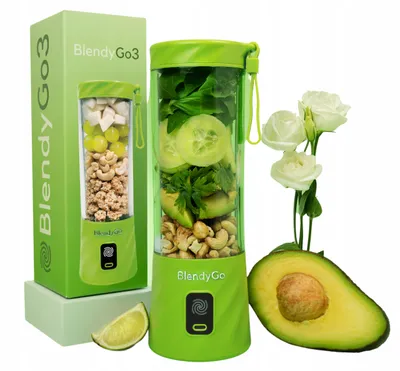 Obrázok produktu pre Blendygo 3 Bezdrôtový prenosný mixér so zeleným pohárom s objemom 550 ml