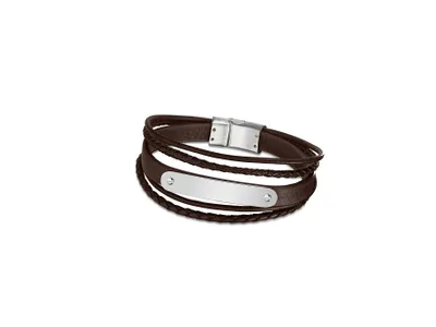 Produktbild von LOTUS LS2046-2-1 Herren Armband Edelstahl Silber Braun 21,5 cm