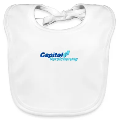 Produktbild von Spreadshirt Stromberg Gesticktes Logo Der Capitol Versicherung  Baby Lätzchen Waschbar, One size, Weiß