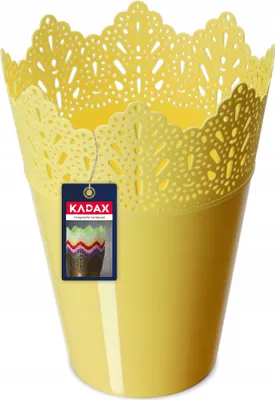 Zdjęcie produktu dla KADAX Doniczka Osłonka Na Kwiaty Rośliny Żółta 12 cm
