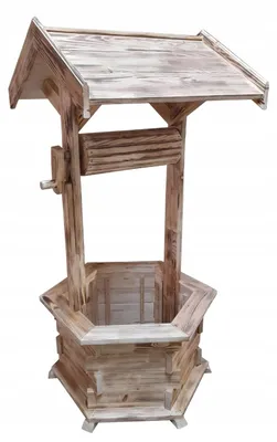 Produktbild von Holz Gartenbrunnen Pflanzkübel Rustikal 109 cm