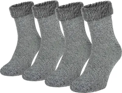 Produktbild von Black Snake® 2 Paar Herren fleecy' Kuschelsocken Thermo Flausch Strümpfe weiche Haussocken mit TOG Wert 2.3 - Grau - OneSize