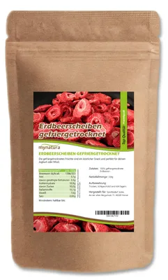 Produktbild von Mynatura Erdbeerscheiben gefriergetrocknet - ab 350g - 1 Beutel