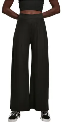 Obrázok produktu pre Dámske nohavice Urban Classics Rib Jersey Wide Leg Pants black - široké XXL