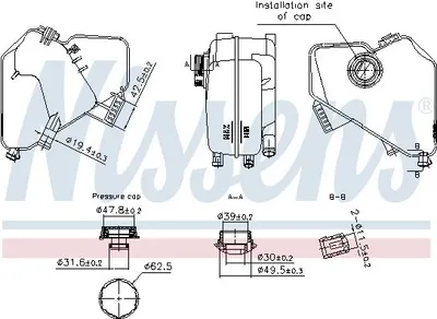 Produktbild von NISSENS Ausgleichsbehälter Kühlmittel für FORD Fiesta Mk6 Schrägheck (JA8, JR8) Kühlwasser 996322