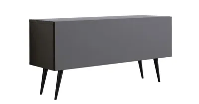 Image de MEUBLE TV : Anthracite, Pieds noirs, 100 x 52 x 32 cm