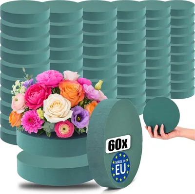 Produktbild von com-four® 60x Steckmasse für Blumengestecke - Für Frischblumen - 16 x 3,5 cm