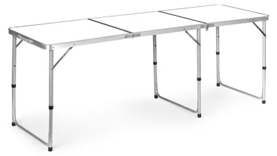 Image de Table de camping pliante, plateau blanc 180 x 60 cm, MultiGarden