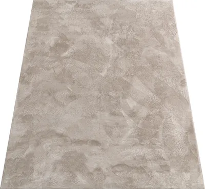 Produktbild von Teppich Wohnzimmer Kunstfell Shaggy Hochflor Waschbar In Waschmaschine Soft Uni Beige Grösse 140x200 cm