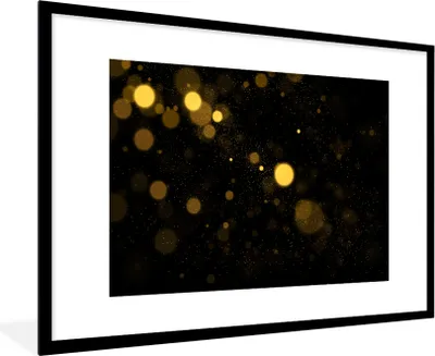 Produktbild von MuchoWow® MuchoWow® Gerahmtes Poster Gold - Abstrakt - Luxus - Schwarz 90x60 cm - Poster mit zchwarzem Bilderrahmen - Wanddekoration - Fotos