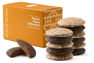 Produktbild von HAUS ELISE Nürnberger Elisen-Lebkuchen 12er Box 12x80g, 34% Nüsse