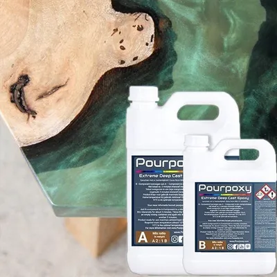 Produktbild von Epoxidharz Epoxy Gießharz Dicke Schichten Gießharz| 7,5 KG | Pourpoxy | Crystal Clear | Epoxidharz | enthält UV-Blocker | bis zu 10CM Guss.