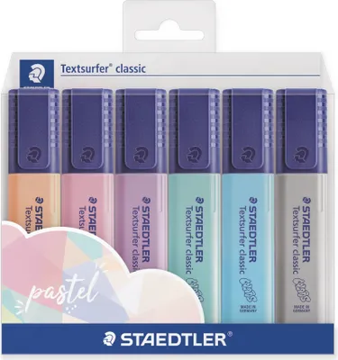 Obrázek produktu pro STAEDTLER 364 C - 6 ks - Světle modrá - Světle šedá - Mátová - Broskvová - Růžová - Fialová - Polypropylen (PP) - 1 mm - 5 mm - Inkoust na vodní bázi