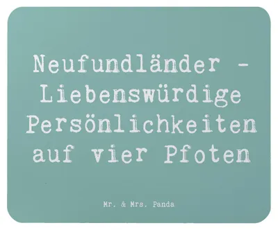 Produktbild von Mr. & Mrs. Panda Mauspad Spruch Neufundländer Persönlichkeiten - Meeresbrise - Geschenk, laptop mousepad, liebenswürdige, Hunderasse, Familienhunde, Hund, mausteppich