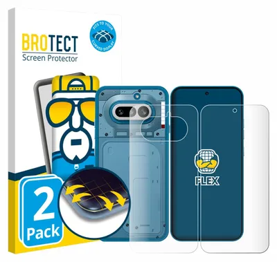 Produktbild von 2x BROTECT Fullscreen Schutzfolie für Nothing Phone (4a) (Display+Rückseite) Displayschutz Folie Fullcover Klar Transparent