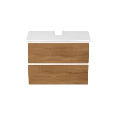 Produktbild von Garlivo Waschbeckenunterschrank GLB-80 Eiche mit Schubladen, Badezimmer Waschtischunterschrank hängend , Breite 80 cm, Soft-Close, Push-to-Open/ Tip-On