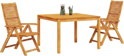 Immagine prodotto di vidaXL Set da pranzo da giardino 3 pezzi marrone in legno massiccio di acacia