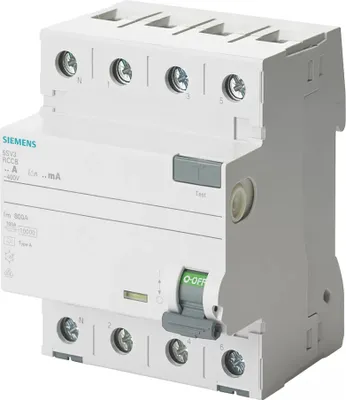 Produktbild von Siemens FI-Schutzschalter 4polig 40 A 400 V 5SV3644-6KL (5SV3644-6KL)