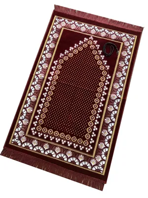 Samt-Gebetsmatte mit Tasbih, 115x68 cm, 540 g, waschbar