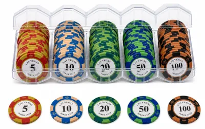 Produktbild von Poker Set mit 100 Tonchips und Acrylbox