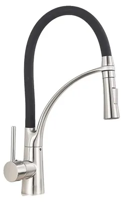 Immagine prodotto di Miscelatore per lavello da cucina, design estraibile, struttura robusta in ottone, finitura in nichel spazzolato