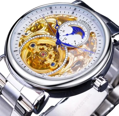 Produktbild von Forsining LU-14506 Uhr - Elegante Herrenuhr Silber/Weiß KP14506