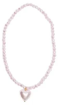 Produktbild von Kinder Herz Kette pink mit Perlen