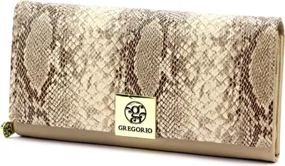 Productafbeelding van Grote, elegante damesportemonnee van leer, merk Gregorio