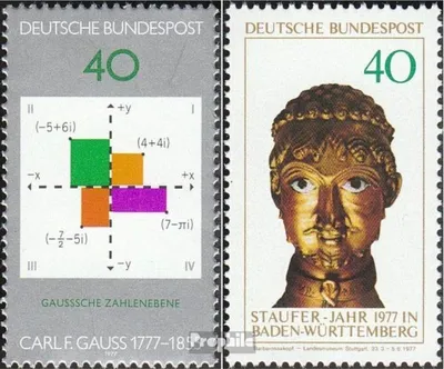 Produktbild von Briefmarken BRD (BR.Deutschland) 1977 Mi 928,933 (kompl.Ausg.) postfrisch 200.Geburtstag von Gauß