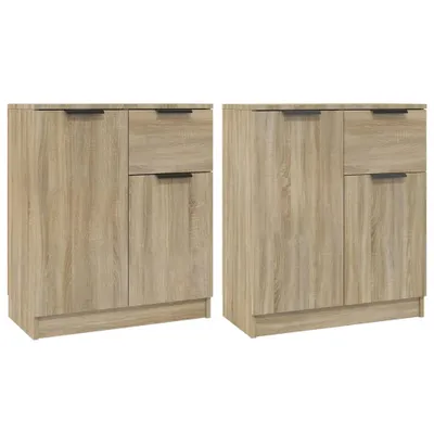 Productafbeelding van Dressoirs 2 st 60x30x70 cm bewerkt hout sonoma eikenkleurig