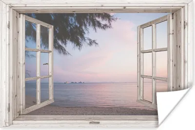 Produktbild von MuchoWow® Poster Aussicht - Strand - Palme 180x120 cm - Fotoplakat