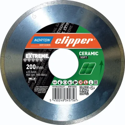 Image de Norton Clipper Disque à tronçonner diamanté Extreme Ceramic Soft Ø 200 x 25,4 70184603234