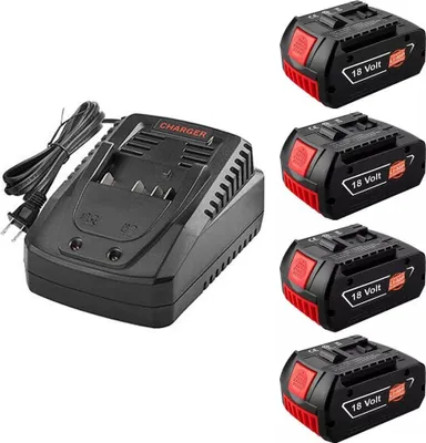 Obrázok produktu pre Náhradná batéria, kapacita 8000 mAh, kompatibilná s modelmi elektrického náradia, 4 batérie, 1 nabíjačka