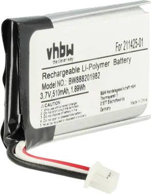 Produktbild von vhbw Akku kompatibel mit Plantronics Savi 8210, W8210 Wireless Headset Kopfhörer (510 mAh, 3,7 V, Li-Polymer)