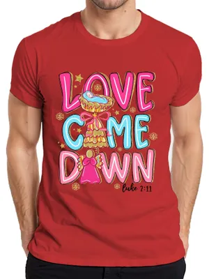 Produktbild von Love Come Down Jesus Krippe Engel Weihnachten Glitzer Pastell Herren T-Shirt, Rot, XXL