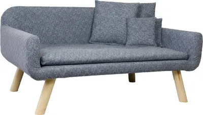 Produktbild von Hundesofa NEW mit Kissen Polstersofa Couch Hundebett Katzenbett Schlafplatz für Hunde und Katzen versch. Farben, Farbe:grau